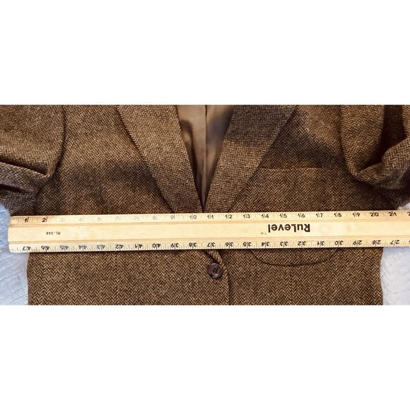 Vintage Bill Blass Menswear 100% Wool Lined Brown Herringbone Pockets Jacket 40R - Picture 8 of 11